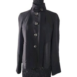 Banana Republic Womens Fall 2009  Wool Jacket Solid‎ Black Button Medium